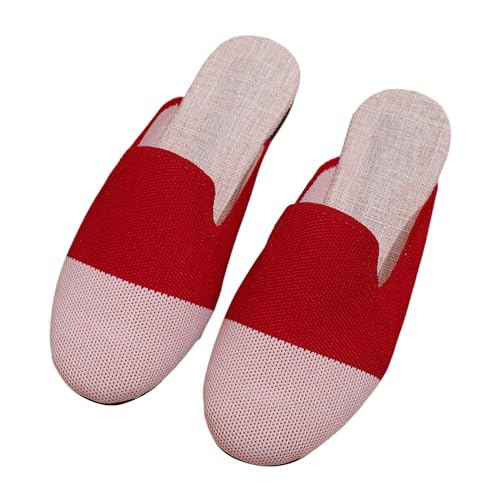 Hausschuhe Atmungsaktiv Mesh Pantoletten Sommer Beach Freizeit Schuhe rutschfest Weiche Sohle Sandalen FüR Damen Bequem Clogs - rutschfeste Pantoletten Leicht Gartenschuhe | Strick Clogs von vejtmcc