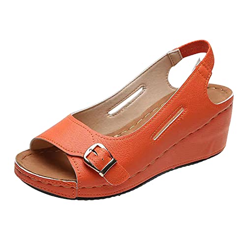 Keilsandalen Damen OrthopäDische Sandalen Peep Toe Hollow Out Slingback Plateau Keilsandalen Elegant Absatz Sandale | Weite Damenschuhe | Frauen Wedges Peeptoes Keilabsatz Sommerschuhe von vejtmcc