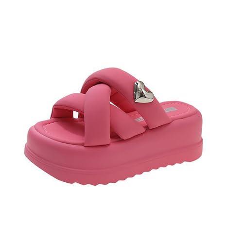 Muffin Sandalen - Modische Muffin-Sandalen FüR Damen, Atmungsaktive Outdoor-Sandalen Mit AushöHlung Und SchnüRung, Peep-Toe-Sandalen FüR Damen Hausschuhe, Freizeit Sommer Slipper von vejtmcc