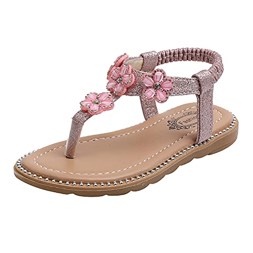 vejtmcc Baby Flip Sandalen Kinder kleine Kinder Blumen-Flop Schuhe Damenschuh Wasserdichte Schuhe Kinder 32 (Pink, 25 Toddler) von vejtmcc