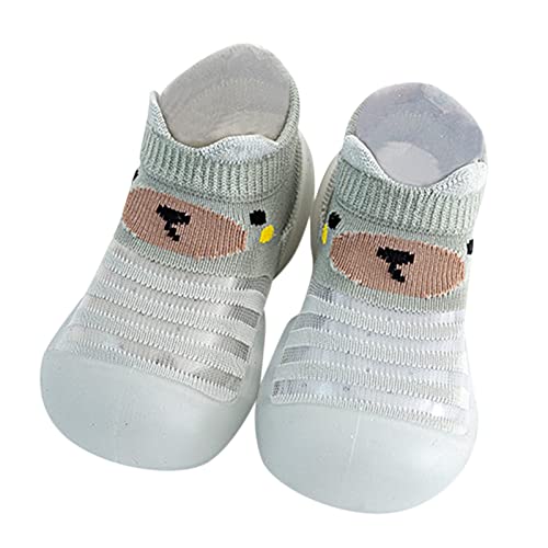 vejtmcc Baby Mädchen Tierdrucke Cartoon Socken Schuhe Kleinkind Atmungsaktives Mesh Die Bodensocken Rutschfeste Prewalker Schuhe Sportschuhe Outdoor Damen (Grey, 22 Toddler) von vejtmcc