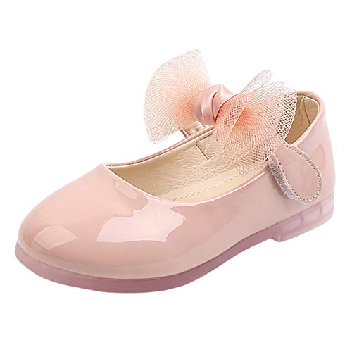 vejtmcc Baby Prinzessin Kinder Knoten Flache Mädchen Kleinkind Säuglingsschuhe weiche Baby-Schuhe Gummisohle Babyschuhe (Pink, 28.5 Little Kid) von vejtmcc