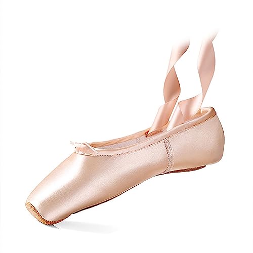 vejtmcc Ballett-Spitzenschuhe für, Mädchen und Erwachsene, Schleife, Ballerina, Schnürung, quadratische Zehenpartie rutschfeste Schuhe Baby (Pink, 29) von vejtmcc