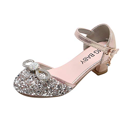 vejtmcc Bling Infant Kleinkind Glas Mädchen Kind Schuhe Bowknot Baby Tanz Prinzessin Sandalen Baby Schuhe Babyschuhe Mit Klettverschluss (Pink, 28.5 Little Kid) von vejtmcc