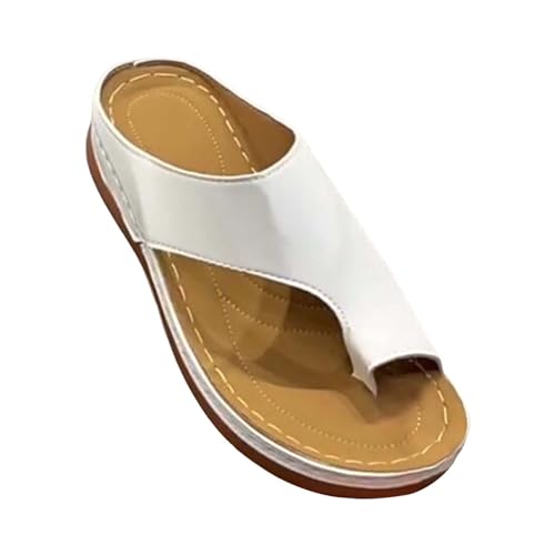 vejtmcc Bunion Splints OrthopäDische Hausschuhe Plattform Sandale Schuhe FüR Bunion Wedge Sommerschuhe Offen Strandschuhe, Hauschuhe Pantoletten Hausschuhe, Walking Sandalen Mit Arch Support Weiß von vejtmcc