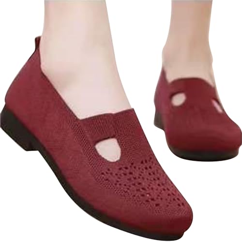 vejtmcc Damen Ballerinas Elegant Flache Schuhe Atmungsaktive Mesh Schuhe Sport Slipper Runde Zehe Freizeitschuhe - Leichtgewicht Ballettschuhe - Classic ​Loafers Mokassins Einfache Einzelschuhe von vejtmcc