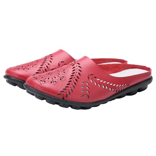 vejtmcc Damen Bequem Clogs rutschfeste Pantoletten Leicht Gartenschuhe Mesh Hausschuhe Sommer Hohl Latschen Gartenschuhe | Freizeit Badeschuhe | Strand Aqua Slippers | Flach Sohle Pantoffeln von vejtmcc