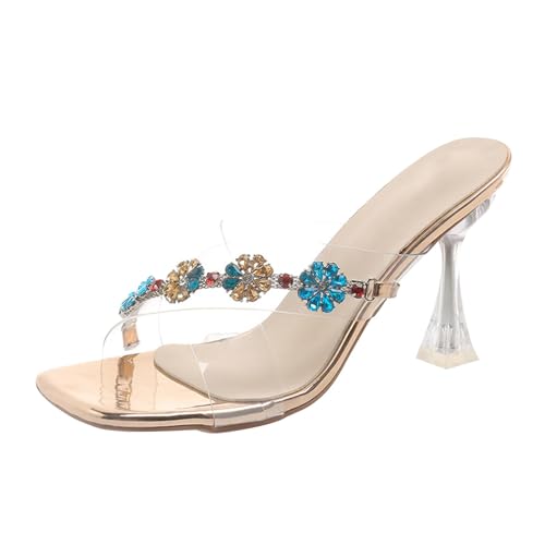 vejtmcc Damen Flache Sandalen Strass Flip Flops Leicht Bequem BöHmische Sandalen Hausschuhe Sommer LäSsige Strandsandalen, Elegante Glitzer Slipper Sandals, RöMische Damensandalen Sommerschuhe von vejtmcc