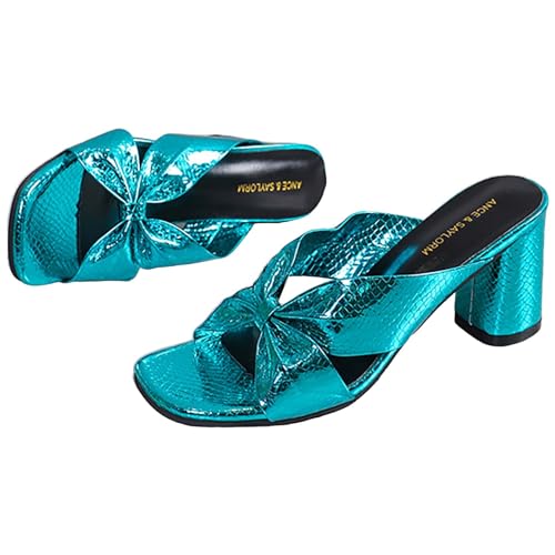 vejtmcc Damen Keilsandalen Slides Plateau Schleife High Heeled Open Toe Sommerkleid Pantoletten Schuhe Sommer Schuhe Hausschuhe Elegant Pantoletten | RöMersandalen Mit Absatz, Rosa von vejtmcc