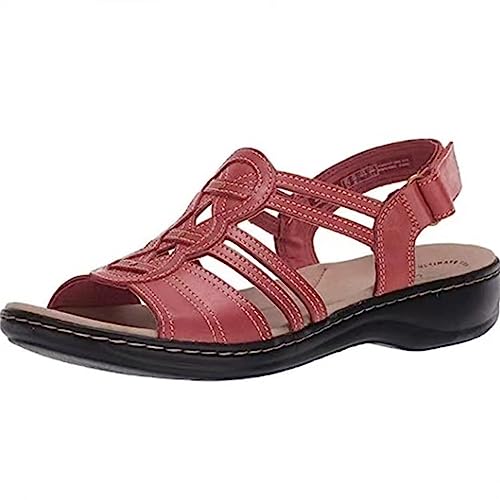 vejtmcc Damen Sandalen,Sommer Bequemeverstellbare KnöChelriemen Flache Slip On Sandalen FüR Damen, Riemchensandalen | Classic & Bequeme Leder RöMersandalen, Gladiator Mode Flache Sandalen von vejtmcc