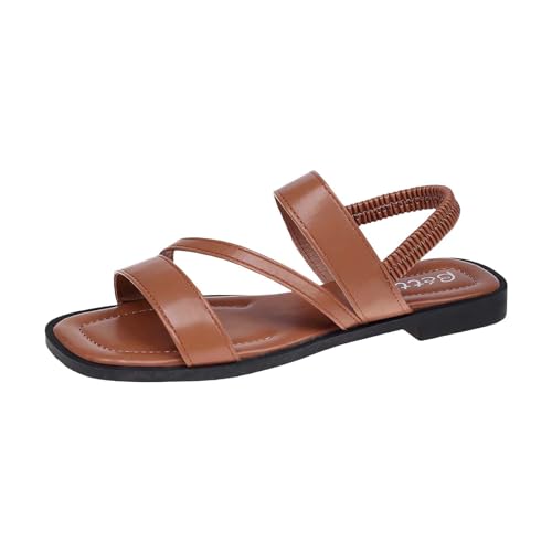 vejtmcc Damen Sandalen Flach KnöChelriemen Riemchensandalen Komfort & Leicht Sandale Mit Zwei Riemen Und Schnalle - Strap Slingback Sandalen - Clogs & Pantoletten FüR Damen Schwarz von vejtmcc