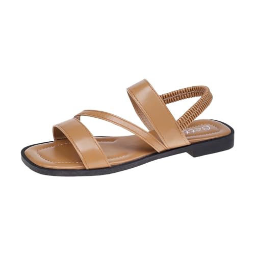 vejtmcc Damen Sandalen Flach KnöChelriemen Riemchensandalen Komfort & Leicht Sandale Mit Zwei Riemen Und Schnalle - Strap Slingback Sandalen - Clogs & Pantoletten FüR Damen Schwarz von vejtmcc