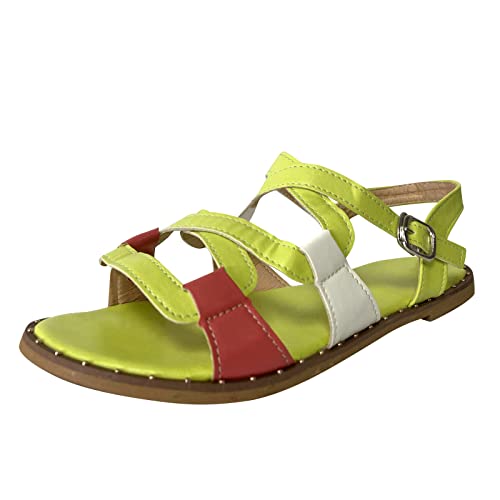 vejtmcc Damen Sandalen Offener Zehenpartie, Elegante Plateau-Sandalen Zum HineinschlüPfen, Elastische Knö Freizeit Plateau - Sandalen | Sommer Keilabsatz Rutschfeste Strand Bequeme Sandaletten von vejtmcc