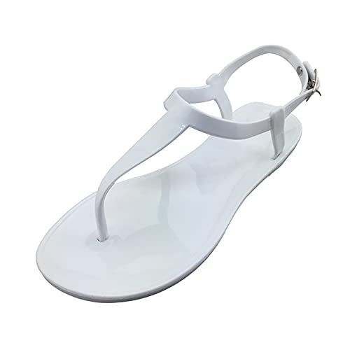 vejtmcc Damen Sandalen Sommer Flip Flops Leder BöHmische Stil Flach Zehentrenner RöMersandalen, Freizeit Plateau Rutschfeste Sandaletten Sportsandalen Einfache Wanderschuhe FüR Strand von vejtmcc