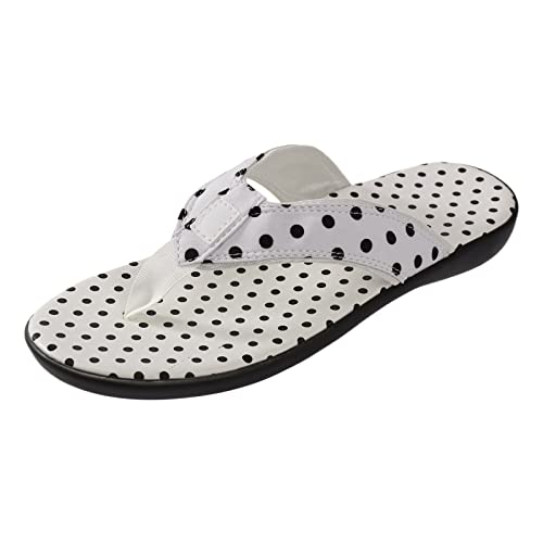 vejtmcc Damen Zehenstegpantolette Dot Print Flip Flop Zehentrenner Thong Sandale | Badelatschen Strand Pool Sommer Leicht Badelatschen Bequeme AnpassungsfäHige Sommer Strand Zehentrenner von vejtmcc