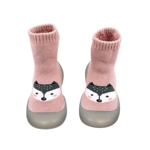 vejtmcc Elastische Baby innen Schuhe Wanderer erste Socken Comic Kleinkind weiches Säugling Freizeitschuh für Babys Hausschuhe Kinder Junge 21 (Pink, 24) von vejtmcc