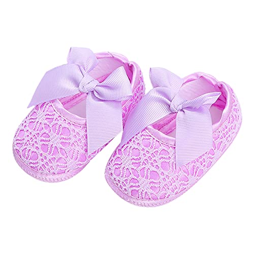 vejtmcc Kinder, Kleinkind, Kleinkind, Schuhe, Frühling und Sommer, Mädchen, Bodensportschuhe, elastischer Gürtel, Schleife, leicht und bequem Schuhe Leuchten Kinder (Purple, 21 Infant) von vejtmcc