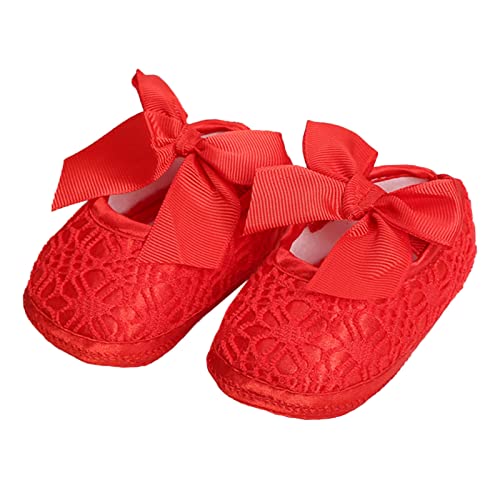 vejtmcc Kinder, Kleinkind, Kleinkind, Schuhe, Frühling und Sommer, Mädchen, Bodensportschuhe, elastischer Gürtel, Schleife, leicht und bequem Schuhe Leuchten Kinder (Red, 21 Infant) von vejtmcc