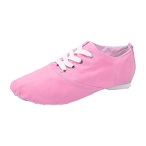 vejtmcc Kinder Canvas Tanzschuhe Trainingsschuhe mit weichen Sohlen Ballettschuhe Sandalen Tanzschuhe Sneaker 28 Klettverschluss (Pink, 30 Little Child) von vejtmcc