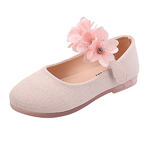 vejtmcc Kinder Prinzessin Sandalen Schuhe Runde Mädchen Zehen Baby Blumen Tanz Schuhe Winter Schuhe Kinder (Pink, 27 Little Kid) von vejtmcc