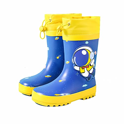 vejtmcc Kinder Regenschuhe und Mädchen Wasserschuhe Baby Regenstiefel Wasserstiefel in großen und kleinen Kindern Kinder mit elastischer Kordel Schneeanzug Baby Wasserdicht (Blue, 28 Little Child) von vejtmcc