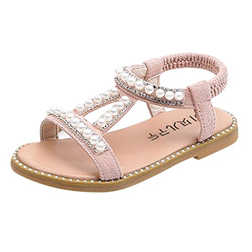 vejtmcc Kinder Römischen Prinzessin einzelne Mädchen Perlkristall Sandalen Schuhe Säugling Baby Kleinkind Baby Schuhe Baby Schuhe 20 21 Junge (Pink, 4-4.5 Years) von vejtmcc