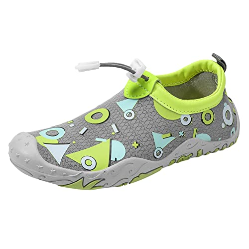 vejtmcc Kinder Schwimmschuhe Outdoor Strandschuhe Tauch- und Schnorchelschuhe Flachboden Reitschuhe mit weichem Boden Sterntal Schuh Baby (Grey, 28 Little Child) von vejtmcc