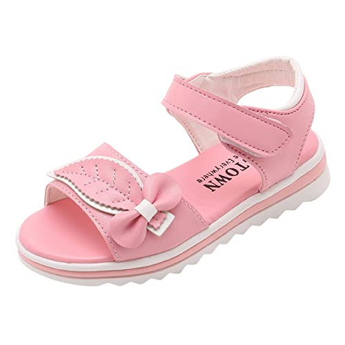 vejtmcc Kinderschuhe Mode Dicke Sohle Sandalen Weiche Sohle Bequeme Prinzessin Sandalen Sandalen Breite Füße Kinder (Pink, 27.5 Little Child) von vejtmcc