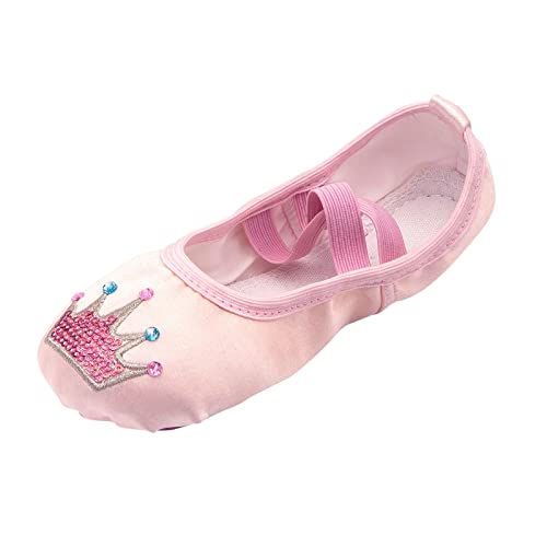 vejtmcc Kinderschuhe Tanzschuhe Warm Dance Ballett Performance Indoor Schuhe Yoga Tanzschuhe Sneaker Schnüren Mädchen (Rose Gold, 24 Toddler) von vejtmcc