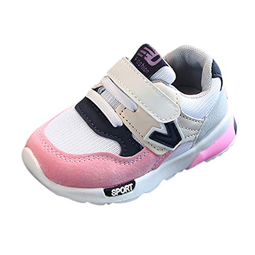 vejtmcc Kleinkind Baby Mädchen Kinder lässige Netz weich Laufbrief Schuhe Hausschuhe Kinder Rutschfest (Pink, 22) von vejtmcc