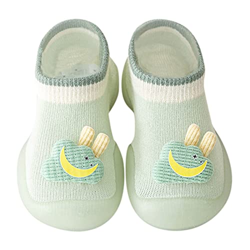 vejtmcc Kleinkind-Kind-Säuglings-Neugeborenes-Baby-Mädchen-Schuhe Erste -niedliche Karikatur-Antislip Wearproof-Socken-Schuh-Krippen-Schuhe Prewalker-Sneaker Sneaker Outdoor (Mint Green, 26 Toddler) von vejtmcc