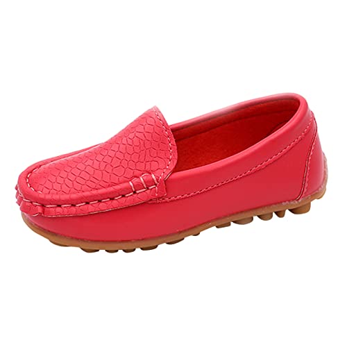 vejtmcc Kleinkind Kleinkind Mädchen Soft Slip On Loafers Kleid Flache Schuhe Bootsschuhe Freizeitschuhe Elefant Kinderschuhe (Red, 21) von vejtmcc