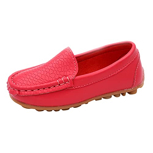 vejtmcc Kleinkind Kleinkind Mädchen Soft Slip On Loafers Kleid Flache Schuhe Bootsschuhe Freizeitschuhe Elefant Kinderschuhe (Red, 23) von vejtmcc