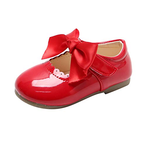 vejtmcc Mädchen Knoten Sandalen Kleinkind Schuhe Kinder Prinzessin Säugling Baby Baby Schuhe Lernlaufschuhe Baby (Red, 23 Toddler) von vejtmcc