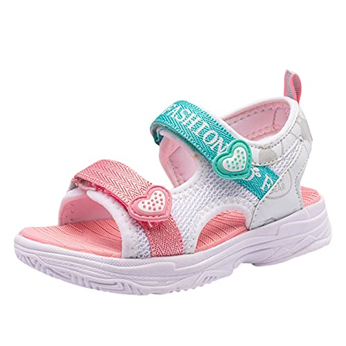 vejtmcc Mädchen Sandalen Sommer Rosa Liebe Prinzessin Schuhe Mädchen Sport Sandalen Lauflernsandale (Mint Green, 29 Little Child) von vejtmcc