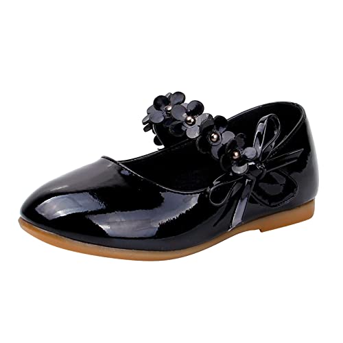 vejtmcc Mädchenschuhe Kleine Lederschuhe Einzelschuhe Tanzschuhe Mädchen Performance Schuhe Kinder Schuhe 25 (Black, 27.5 Little Child) von vejtmcc