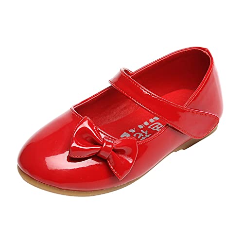 vejtmcc Mädchenschuhe Kleine Lederschuhe Einzelschuhe Tanzschuhe Mädchen Performance Schuhe Kinderschuh 26 (Red, 27 Toddler) von vejtmcc