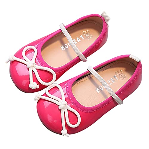 vejtmcc Mädchenschuhe Prinzessin Schuhe rutschfeste weiche Sohle Lederschuhe Bowknot Einzelschuhe Kinder Sandalen (Red, 28 Little Child) von vejtmcc