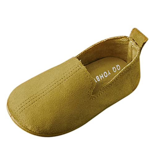 vejtmcc Mode Single Kinderleder solide beiläufige Farb-Mädchen Schuhe Baby Baby-Schuhe Leuchtschuhe Kinder Junge (Yellow, 22) von vejtmcc