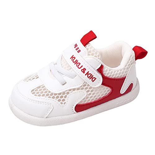 vejtmcc Mode Sommer Kinder Kleinkind Kleinkind Schuhe Und Mädchen Turnschuhe Flacher Boden Leichtes Mesh Atmungsaktiv Und Bequem Sneaker Blumen (Red, 24 Toddler) von vejtmcc