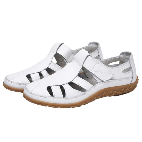 vejtmcc OrthopäDische Sandalen Bequeme Chic Slope Keilabsatz Plateau Haken Und Schlaufe Gladiator Outdoor Casual Sandalen Schuhe Ledersandalen, Atmungsaktiv Sportsandalen, Trekkingsandalen von vejtmcc