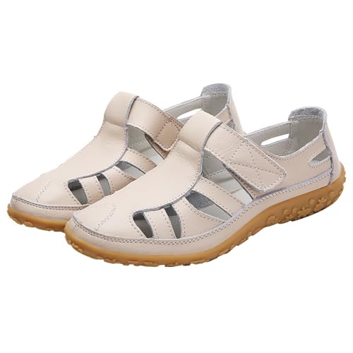 vejtmcc OrthopäDische Sandalen Bequeme Chic Slope Keilabsatz Plateau Haken Und Schlaufe Gladiator Outdoor Casual Sandalen Schuhe Ledersandalen, Atmungsaktiv Sportsandalen, Trekkingsandalen von vejtmcc