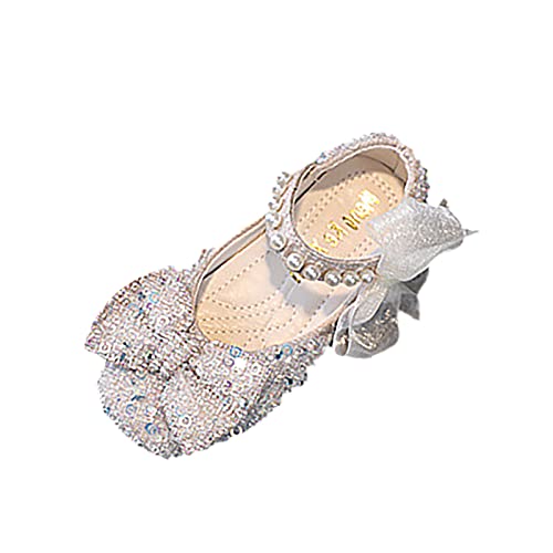 vejtmcc Performance Tanzschuhe für Mädchen Kinderschuhe Perle Strass glänzende Kinder Prinzessin Schuhe Baby Mädchen Schuhe für Party und Hochzeit Eva 34 (Beige, 21) von vejtmcc