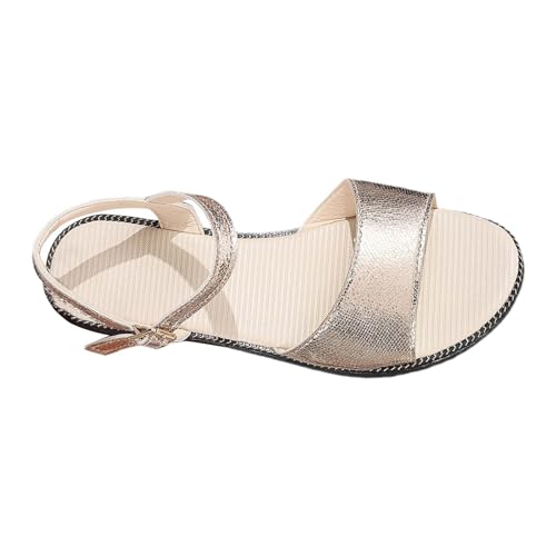 vejtmcc Plateusandalen Damen - Modische Sandaletten Mit Absatz - Elegante Wedges FüR Frauen - Bequeme Plateau Schuhe Zehenpolster Zehentrenner SchräGabsatz Sandalen | Flache Bohemian Strap Sandalen von vejtmcc