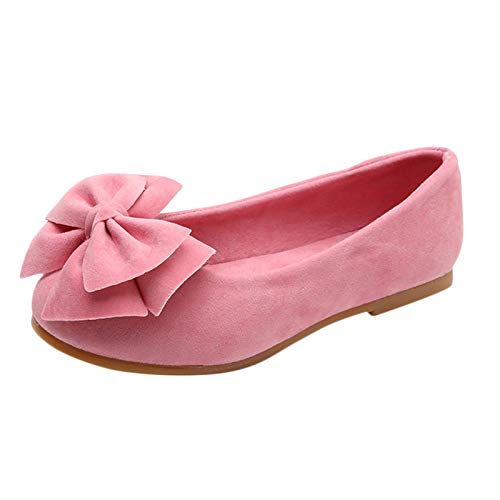 vejtmcc Prinzessin einzelne Schuhe Baby Bowknot Kind Kinder Mädchen Student Tanz Feste weiche Baby-Schuhe Klettverschluss Schuhe Kinder (Pink, 25) von vejtmcc