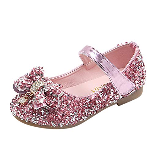 vejtmcc Rutschfeste Schuhe Kleinkind Mädchen Prinzessin kristalline Mode Schuhe Kinder Sandalen Bug Baby Schuhe Turnschuhe Damen Sneaker (Pink, 3.5-4 Years) von vejtmcc