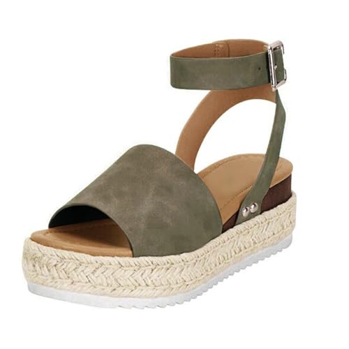 vejtmcc Sandalen Damen Elegant Plateau Wedges Sandaletten Keilabsatz Sommerschuhe Sommer Pumps Frauen Schuhe Outdoor Plateau Frauen Keilsandalen Sandaletten Sommer Schuhe Riemchensandalen von vejtmcc