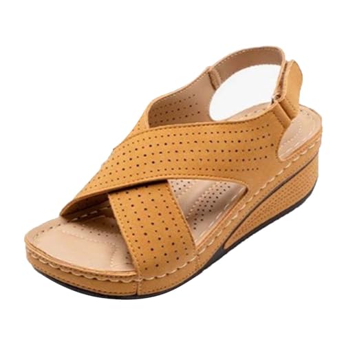 vejtmcc Sandalen Damen Espadrilles Plateau Keilabsatz Frauen Keilsandalen Sandaletten Cross Strap | Pantoletten Peeptoe Wedge Sommer Schuhe, Hausschuhe, Pantoletten Elegant Keilsandalen von vejtmcc