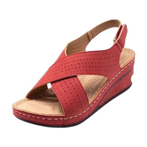 vejtmcc Sandalen Damen Espadrilles Plateau Keilabsatz Frauen Keilsandalen Sandaletten Cross Strap | Pantoletten Peeptoe Wedge Sommer Schuhe, Hausschuhe, Pantoletten Elegant Keilsandalen von vejtmcc