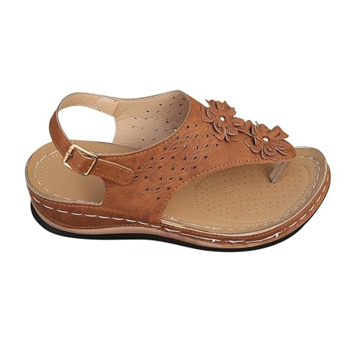 vejtmcc Sandalen Damen Keilsandalen Sommer Offene Zehen LäSsig Mit Absatz Strandsandalen Plateau Sommerschuhe | Spitze Flache Schuhe - Zehentrenner Flip Flops LäSsige Sandaletten Sommersandaletten von vejtmcc